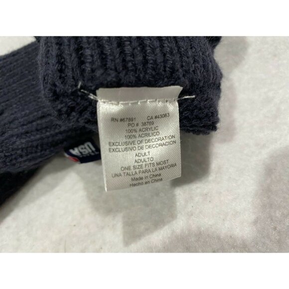 Navy Cable Knit Mittens Gloves Go USA Winter - Picture 5 of 5